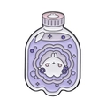 Emaille-Anstecknadel mit lila Zaubertrankflasche, süßem Hasen und Blaubeer-Design - Xz8841