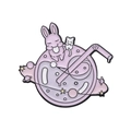 Pin de esmalte creativo con conejo y gato de dibujos animados rosa y morado en un planeta - Planeta Conejo Astronauta (XZ8842)