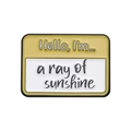 Yellow 'A Ray of Sunshine' enamel brooch with cartoon speech bubble design - Yellow-a ray of sunshine (XZ9126)