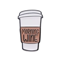 Emaille koffiekopje pin met Morning Wine ontwerp voor kleding en accessoires - Morgen Wijn Stijl (xz8778)