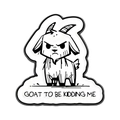 Spilla smaltata con capra divertente e scritta GOAT TO BE KIDDING ME in bianco - Qhxz5369
