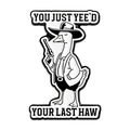 Funny cowboy goose enamel pin badge with You Just Yee'd Your Last Haw text engraving - Cowboy Hat Goose with Gun (QHXZ5424)