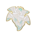 Spilla smaltata minimalista angelo a sei ali bianco e azzurro con montatura in lega d'oro - Stile Sacro Angelo a Sei Ali (xz9538)