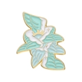 Mint green and white enamel Eye of Horus brooch with golden wings and feathers finish - Xz9541