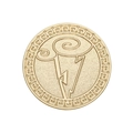 Creative gold geometric medallion brooch with cloud and lightning relief pattern - Cloud Lightning Pattern (xz9514)