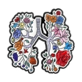 Creatieve emaille pin in de vorm van longen met kleurrijke bloemen op wit - Bloemenlong Vorm (QHXZ5454)