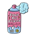 Broche en émail rose créative avec spray contre les faux amis et icône de doigt d'honneur - Design de Bombe de Peinture Rigolo (QHXZ5457)