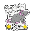 Spilla smaltata con topo dei cartoni e scritta 'Rats Spelled backward is Star' qui - Topo dei Cartoni Animati Rats Spelled Backward Is Star (QHXZ5452)