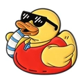 Funny cartoon yellow duck enamel pin with sunglasses and life jacket for backpack decor - Lifeguard Sunglasses Duck Style (QHXZ5446)