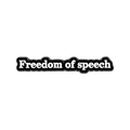 Spilla smaltata Freedom of speech con scritte a contrasto in bianco e nero - Stile Lettera Freedom of Speech (QHXZ5510)