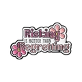 Enamel pin featuring Risking is Better than Regretting slogan with pink flowers - Inspirational Floral Quote Style (QHXZ5566)