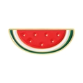 Emaille-Anstecknadel in Wassermelonen-Optik mit Goldrand auf weißem Hintergrund - Wassermelonenscheibe Stil (QHXZ5526)