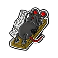 Cartoon Emaille-Anstecknadel Maus beim Bankdrücken mit spanischem Motivationsspruch - Fitness Maus Stil (QHXZ5559)