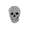Gothic schedel emaille speld met uniek kattenskelet patroon en zwarte metalen rand - Kattenstapel Schedel (QHXZ3409)