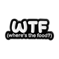 Καρφίτσα σμάλτου με αστεία φράση WTF where is the food σε ασπρόμαυρο χρώμα για αξεσουάρ - Πού είναι το φαγητό Στυλ (QHXZ5493)