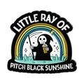 Spilla in smalto reaper cartone animato con testo Pitch Black Sunshine su sfondo bianco - QHXZ5491