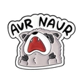 Funny enamel raccoon brooch with 'AUR NAUR' meme text in high-quality zinc alloy finish - Screaming Raccoon Style (QHXZ5499)