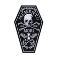 Gothic coffin enamel pin with Memento Mori skull and bones design in black and white - Black Coffin Style (QHXZ4560)
