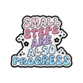 Emaille-Pin mit Pastellverlauf und 'Small steps are also progress' Motivationsspruch - Small Steps Are Also Progress Slogan (QHXZ5556)