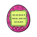 Pinkfarbene Eier-Emaille-Anstecknadel mit spanischem Text und Herz-Blitz-Symbolen - Hasse Niemanden (QHXZ5560) / Rosa und Grün