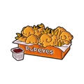 Funny chicken nugget puppy enamel pin in orange fast food box decor for backpacks - Puppy Fried Chicken Box Style (QHXZ5582)