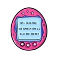 Rosa Emaille-Pin im elektronischen Haustier-Design mit blauem Bildschirm - Keine Beschwerden (QHXZ5561)