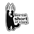 Pin's chat noir avec citation drôle One cat short of crazy pour sacs à dos et vestes - Il manque un chat pour la folie (QHXZ5504)