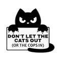 Pin's en émail chat noir rigolo avec texte humoristique pour vêtements et sacs à dos - Ne laissez pas sortir les chats (QHXZ5505)