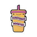 Cute serotonin booster enamel pin featuring a yellow cartoon cup and pink lid design - Cartoon Drink Cup Style (QHXZ5614)