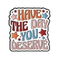 Spilla in smalto con scritta 'HAVE THE DAY YOU DESERVE' e motivi a stelle colorate - Stile Have The Day You Deserve (QHXZ5575)