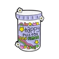 Pin de esmalte Happy Pills frasco arcoíris con decoración de oso y estrellas - Estilo Botella de Pastillas Curación (UVXZ240)