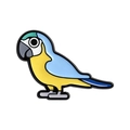 Cute cartoon parrot enamel brooch pin with bright yellow and green colors for clothing - Blue and Gold Macaw Style (QHXZ5601)