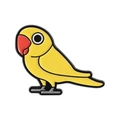 Épingle de perroquet mignon en émail jaune et rouge pour vêtements et accessoires - Style Inséparable Jaune Vif (QHXZ5602)