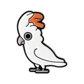 Cute cartoon cockatoo enamel pin badge with white paint and orange crest detail - White Cockatiel Style (QHXZ5603)