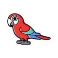 Broche perroquet en émail aux couleurs rouge et bleu avec une finition en alliage - Style Ara Rouge Bleu Blanc Gris (QHXZ5604)
