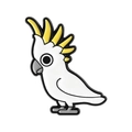 Cute cartoon cockatoo enamel pin badge with yellow crest for clothing decoration - White Yellow Dark Grey Cockatoo Style (QHXZ5607)