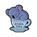 Süße lavendelfarbene Koala-Emaille-Anstecknadel in blauer Teetasse mit koala tea Motiv - Koala Ruht In Teetasse Stil (QHXZ5591)