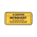 Spilla in smalto giallo con testo Caution Introvert nero per spilla metallica geometrica - Design di Avvertimento Giallo (QHXZ5568)