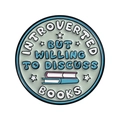 Spilla in smalto azzurro Introverted But Willing To Discuss Books per lettori - Design Blu Amante dei Libri (QHXZ5569)