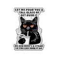 Spilla smaltata con gatto nero divertente e scritta umoristica in stile gotico - Stile Gatto Nero Divertente Che Beve (QHXZ5644)