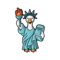 Spilla in smalto a forma di anatra divertente come Statua della Libertà con scritta Honk - Stile Oca Statua Della Libertà (QHXZ5581)