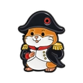 Épingle émaillée de hamster en uniforme de Napoléon avec chapeau noir et col rouge vif - Style Hamster Napoléon (UVXZ239)