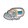 Pin's en émail Serotonin Booster avec des livres sortant d'un flacon de remède - Style Bouteille Médicament Livres (UVXZ237)