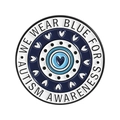 Badge émaillé bleu Cœur avec texte WE WEAR BLUE FOR AUTISM AWARENESS pour sacs à dos - Style Nous Portons du Bleu (QHXZ5611)