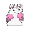 Süße Brosche im Flork-Stil mit Boxermädchen, rosa Boxhandschuhen und Zöpfen - Boxen Pferdeschwanz Stil (QHXZ5735)