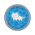 Spilla smaltata blu con gatto e testo Just Me & My Silly Little Crafts e icone craft - Stile Gatto Bianco Artigianato (QHXZ5699) / Blu brillante