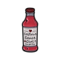 Roter Emaille-Anstecker Selflove Sauce mit Herzdesign und You Got This Motivationsspruch - Saucenflasche Stil (QHXZ5725)