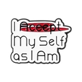 Spilla smaltata con scritta I Accept Myself As I Am per l'accettazione di sé - Stile I Accept Myself (QHXZ5727)