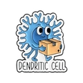 Spilla smaltata blu cellula dendritica cartoon distintivo medico educativo - Cellula Dendritica (QHXZ5739)