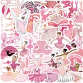 50 pieces pink ballet core aesthetic waterproof stickers for laptop and DIY guitar decor - Ballet Theme Style (TT242)
